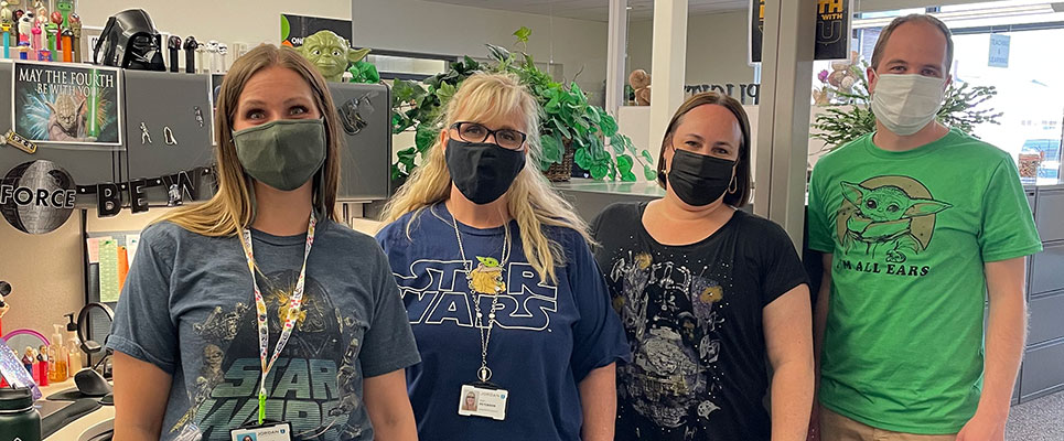 The Kelsey Peak office team "uses the force"