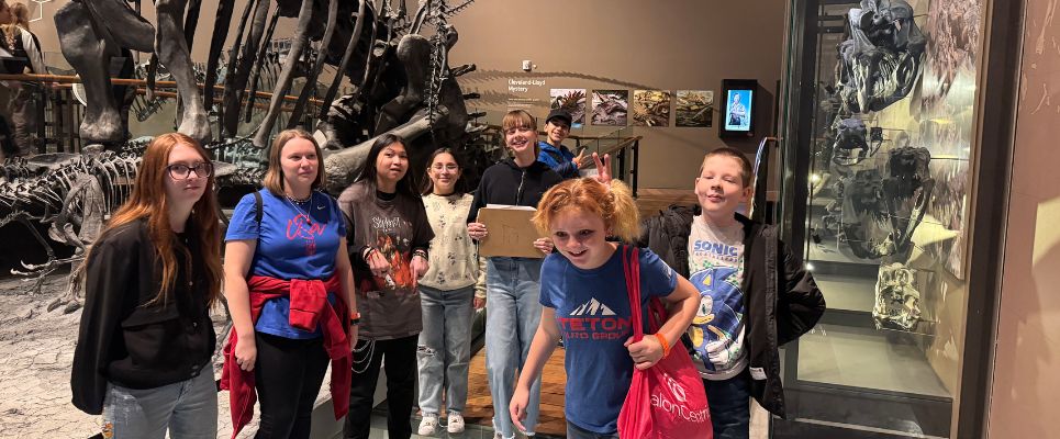 Kelsey Peak Students at the Natural History Museum on a Field Trip